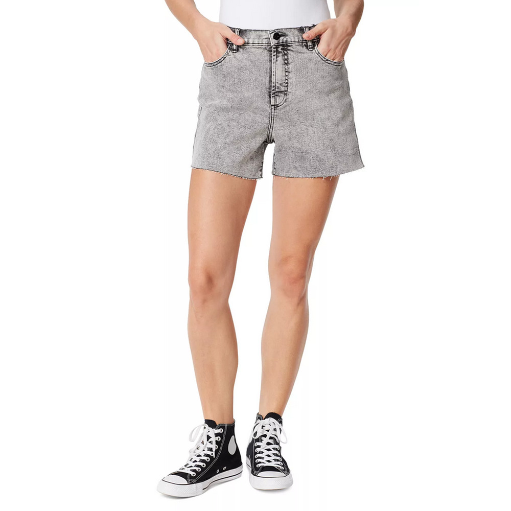 Frayed Denim High Rise Denim Shorts Rocky Sky Size 25 3171